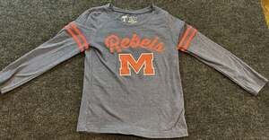 University Ole Miss Rebels Girls Long Sleeve Graphic T-Shirt Heather Blue